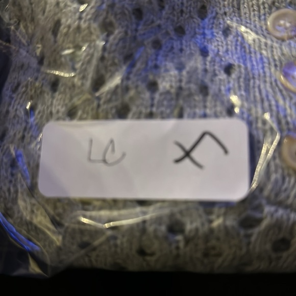 Y2K VINTAGE LIZETTE COLLECTION scallop collar crop grey woman acrylic sweater L - Picture 12 of 12